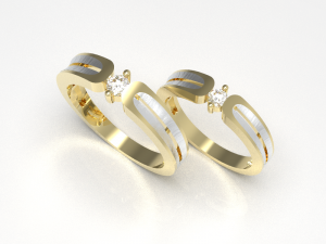 Simple gold coupling 006 3D Model