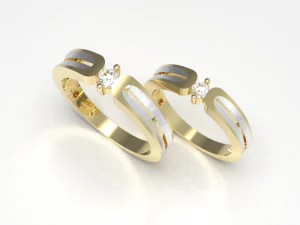 Simple gold coupling 006 3D Model