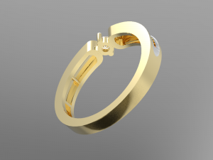 Simple gold coupling 006 3D Model