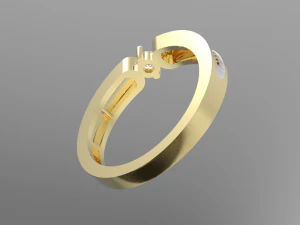 Simple gold coupling 006 3D Model