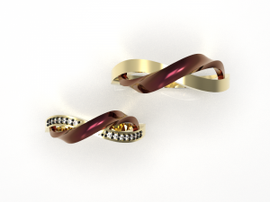 Simple gold coupling 007 3D Model