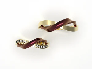 심플 골드 커플링 007 3D 모델