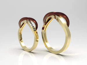 Simple gold coupling 007 3D Model
