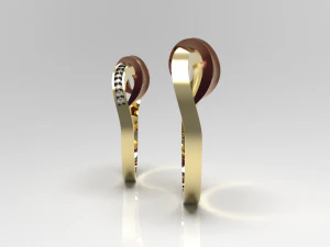 Simple gold coupling 007 3D Model