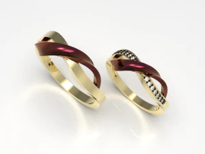 Simple gold coupling 007 3D Model