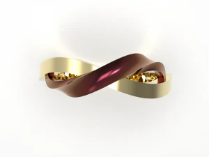 Simple gold coupling 007 3D Model
