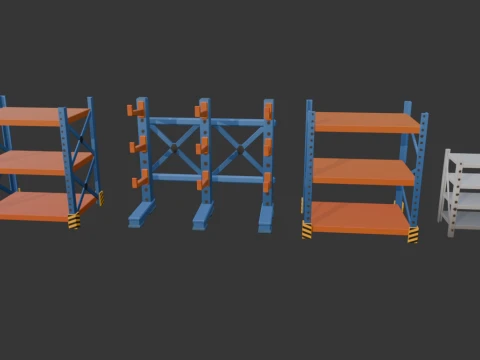 倉庫のローポリコレクション 3Dモデル
