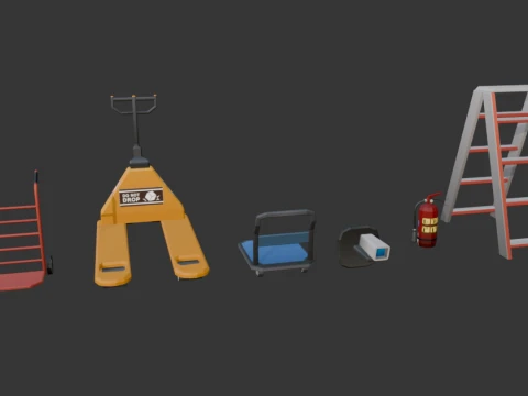 倉庫のローポリコレクション 3Dモデル