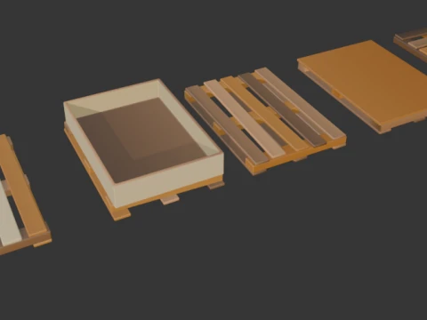 倉庫のローポリコレクション 3Dモデル
