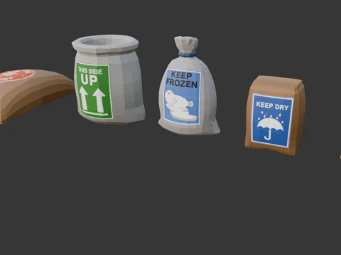 倉庫のローポリコレクション 3Dモデル