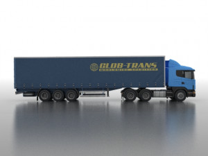 Truck with trailer 3D Model