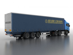 Truck with trailer 3D Model