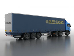 Truck with trailer 3D Model
