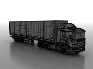 Truck with trailer 3D Model