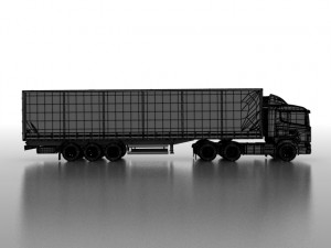 Truck with trailer 3D Model