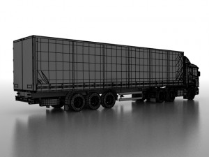 Truck with trailer 3D Model