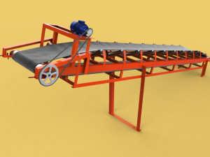 Belt conveyor for bulk handling or aggregate handling with motor Modello 3D
