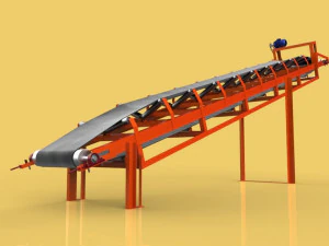 Belt conveyor for bulk handling or aggregate handling with motor 3D Model