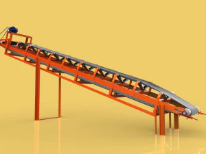Belt conveyor for bulk handling or aggregate handling with motor 3D Model