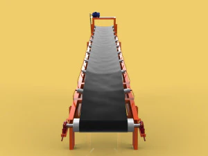 Belt conveyor for bulk handling or aggregate handling with motor 3D Model