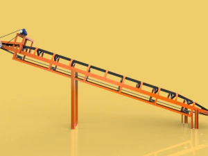 Belt conveyor for bulk handling or aggregate handling with motor 3D Model