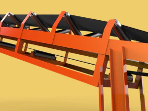 Belt conveyor for bulk handling or aggregate handling with motor 3D Model