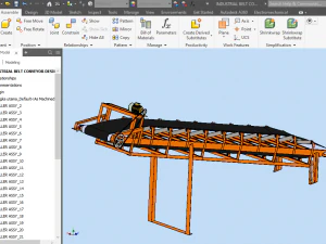 Belt conveyor for bulk handling or aggregate handling with motor 3D Model