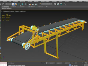 Belt conveyor for bulk handling or aggregate handling with motor 3D Model