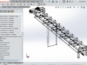 Belt conveyor for bulk handling or aggregate handling with motor 3D Model