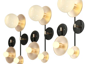 Applique a doppia parete in ottone Modello 3D