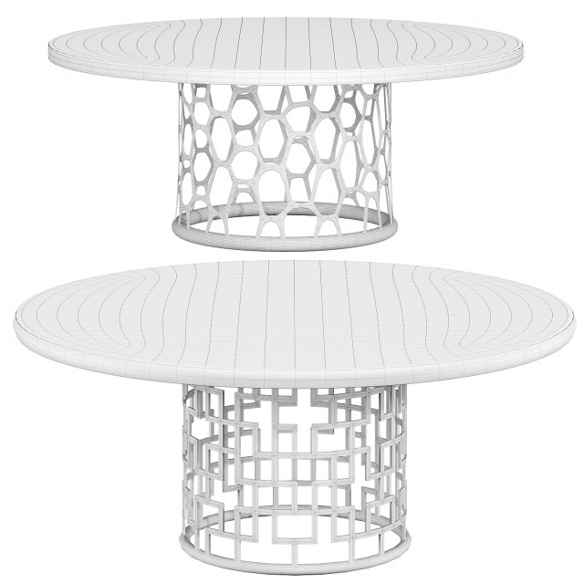 Dining table 3D Модель .c4d .max .obj .3ds .fbx .stl .blend 