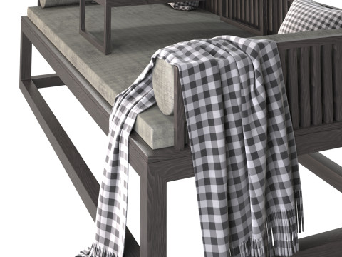 New Chines Style Solid Wood 3Dモデル
