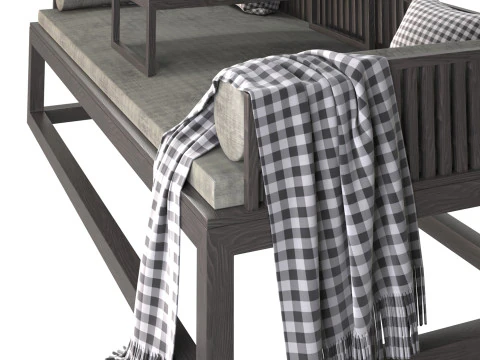 New Chines Style Solid Wood 3D Model