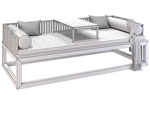 New Chines Style Solid Wood 3D Model