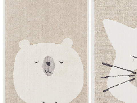 Kids rug Momo Beige 3Dモデル