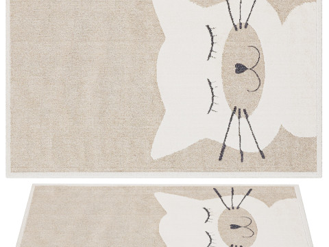 Kids rug Momo Beige 3Dモデル