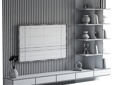 TV wall set 03 3D Модель