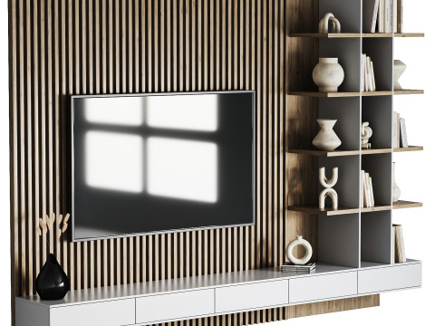 TV wall set 03 Modèle 3D