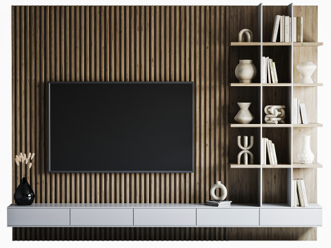 TV wall set 03 3D Модель