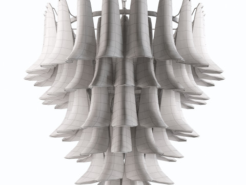 Glass Feather Chandelier Modello 3D