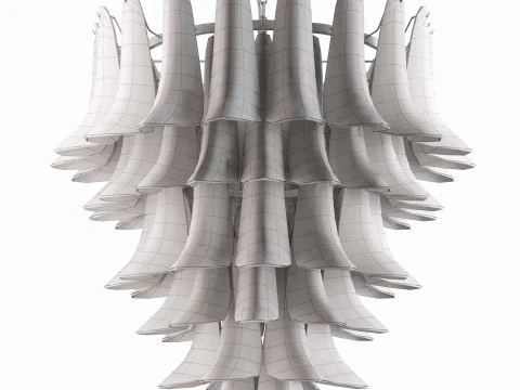 Glass Feather Chandelier 3D Model