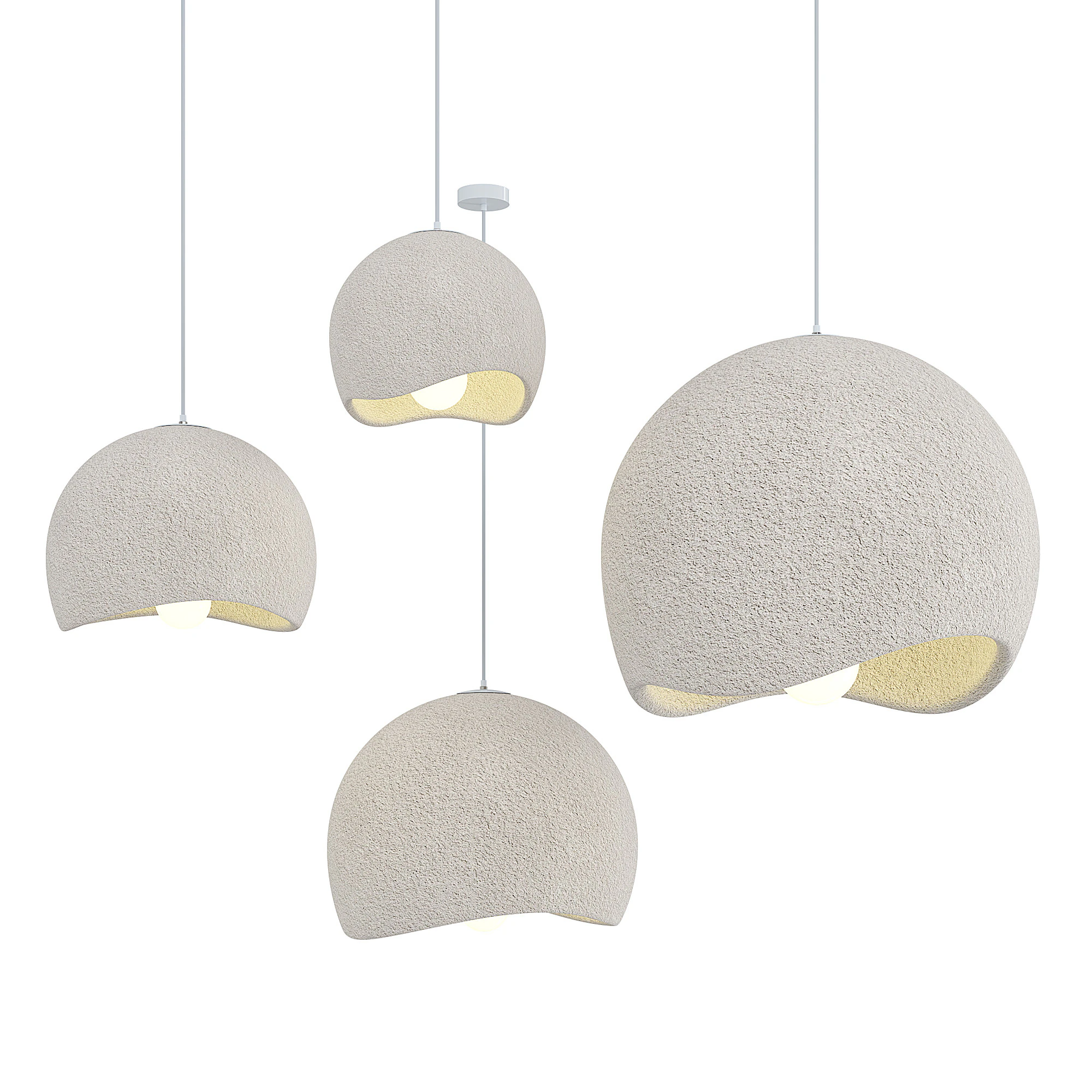 Luminária pendente Cloud Linear Wabi sabi Modelo 3D .c4d .max .obj .3ds .fbx .stl .blend