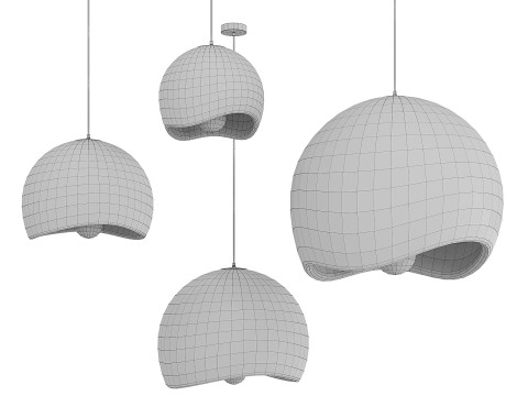 Cloud Linear Wabi sabi Pendant Light 3D Model