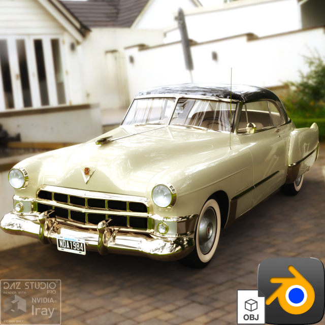 Cadillac Coupe DeVille 1949 3D Modell .c4d .max .obj .3ds .fbx .stl .blend 