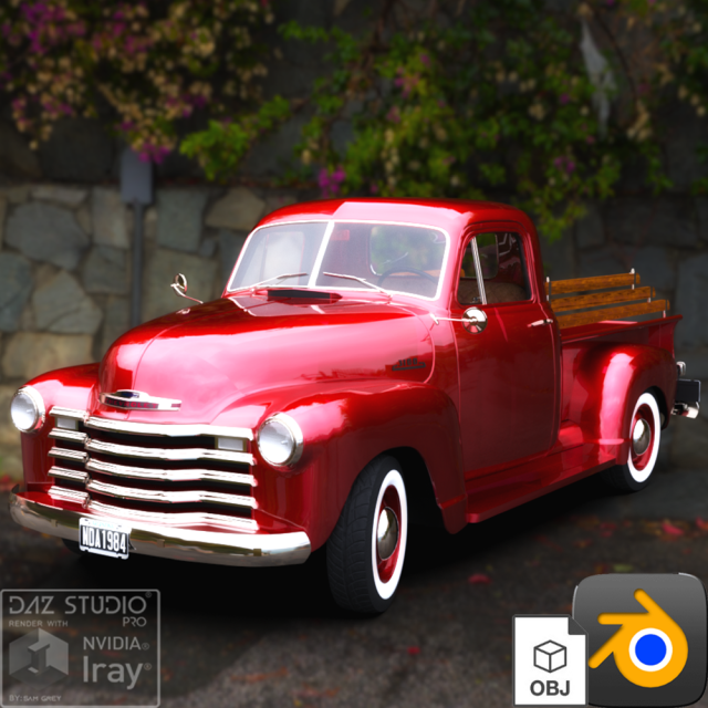 Chevy Pickup style 1951 Modello 3D .c4d .max .obj .3ds .fbx .stl .blend 