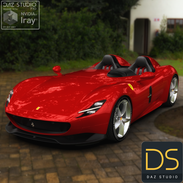 Ferrari Monza SP2 2019 for Daz Studio Modèle 3D .c4d .max .obj .3ds .fbx .stl .blend 