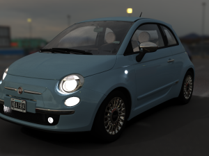 Fiat 500 2012 3D Model