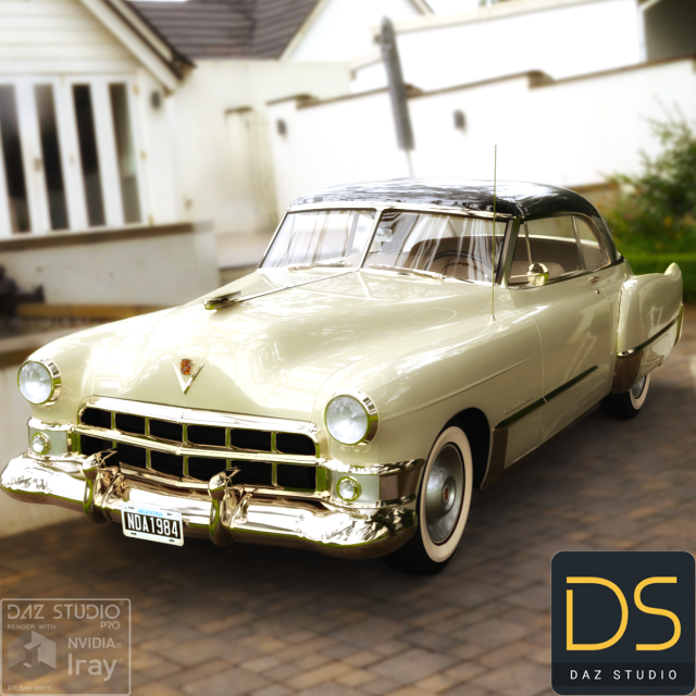 Cadillac Coupe DeVille 1949 for Daz Studio Model 3D .c4d .max .obj .3ds .fbx .stl .blend 