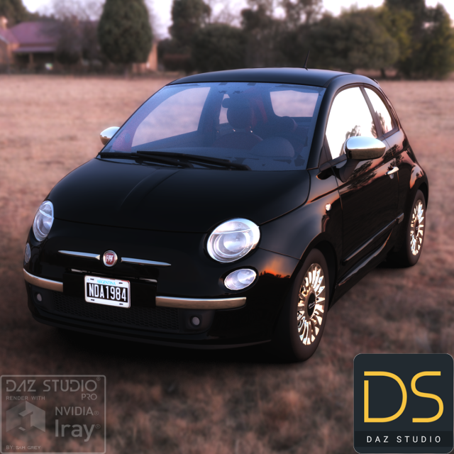 Fiat 500 2012 for Daz Studio Modelo 3D .c4d .max .obj .3ds .fbx .stl .blend 
