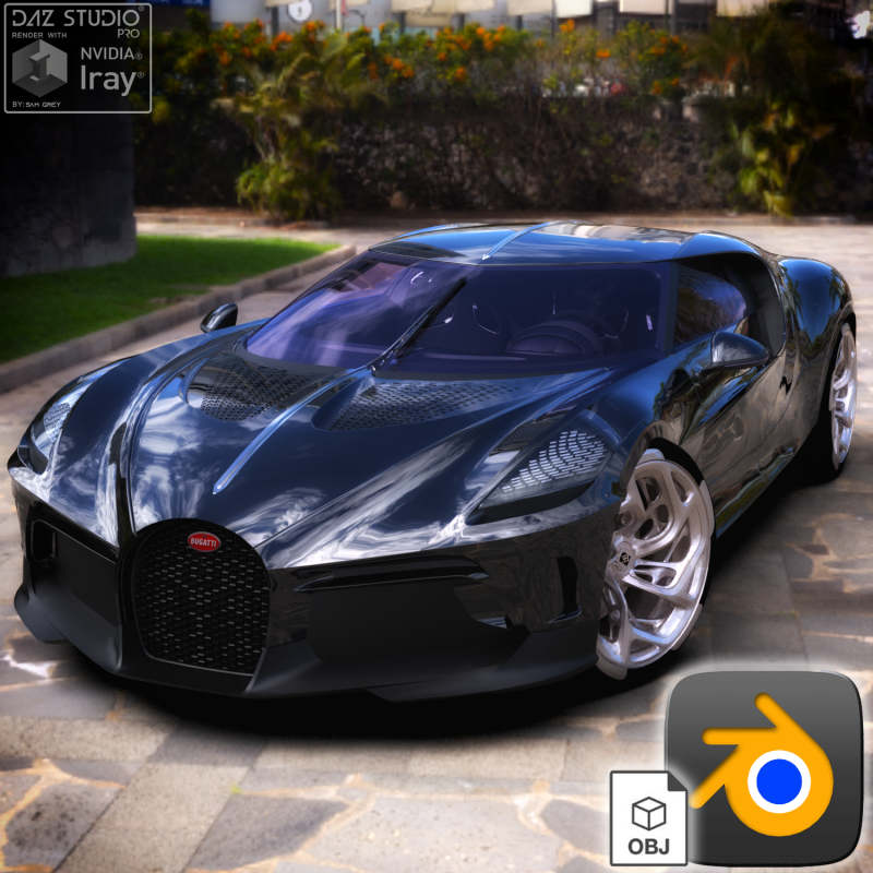 Bugatti La Voiture Noire 2020 3D-Modell .c4d .max .obj .3ds .fbx .stl .blend 